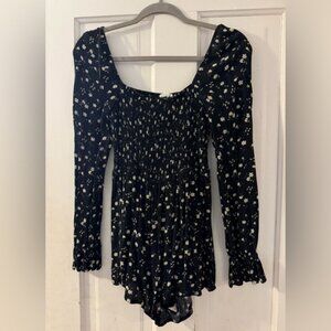floral long sleeve romper